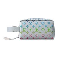 Louis Vuitton Classic Logo Leather Trim Clutch Unisex clutch White M14034 Basic Set (Bag+Dust Bag)