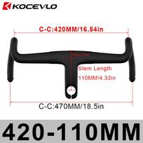 KOCEVLO K05 Full Carbon Gravel One-Piece Integrated Drop Bar with Internal Routing and Spacers Integrated Road Handlebar K05