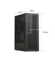 SKTC A09 Black HTPC Case, Standable/Lay-flat, ITX Motherboard, Small 1U/Flex PSU Compatible