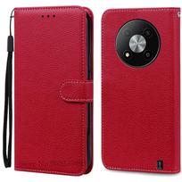 A73 5G Case For ZTE Blade A73 5G Case Silicone Wallet Leather Flip Case For ZTE Blade A73 5G Case Phone Back Cover Fundas A73 5G (Not fit 4G) tamsiai raudona spalva
