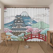 Custom Mount Fuji 3D Printed Blackout Curtains For Living Room Bedroom Kitchen Window Decor Drapes 100W130H(CM)40x51in&Hook