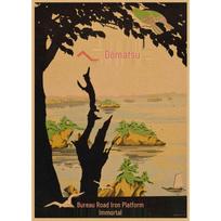 Retro Japanese Scenery Poster: Sushi Restaurant Izakaya Wall Mural Art. 29.7X42cm (A3 size)
