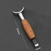 Leather Carving Rotary Knife Handmade DIY Stainless Steel Pear Wood Handle with Adjustable Height Vegetable Tanning Tool Knife