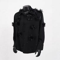 Men 3D Flower Shirt Long Sleeve Lapel Rhinestone Embellished Party Casual Shirt for Men S juoda