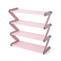 Floor Standing Storage Rack Multi Tiers Shoe Organizer for Home Bedroom Dormitory Removable Furniture rožinė
