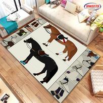 Next Day Shipping Vintage Horse Tacks & Accessories Carpet Home Office Mat Kids Play Rug Western Style Decor | Horse Lover Gifts 40x60cm (16x24in)