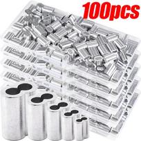 10-100pcs Double Hole Cable Crimp Sleeve Crimp Rope Hardware 8-Shape Aluminum Cable Stopper Wire Ferrules Accessories M1.5-M4 10Pcs M1.5