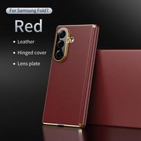 Premium Light  Leather Flexible Hinge Flip Phone Case For Samsung Z Fold 7 Galaxy Z Fold 6 5 4 Only Back Protect Cover Galaxy Z Fold7
