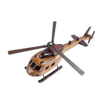 Wooden Helicopter Model 3D Helicopter Decoration Mini Biplane Toy Vintage