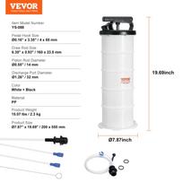 SucceBuy 6.5L Fluid Extractor Manual Hand-Operated Car Brake Oil Changer with Hose Vacuum Fluid Oil Pump for Car Accessories 6.5L