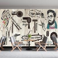 Barber Shop Wallpaper Hair Salon Mural Hairdressing Salon Beauty Salon Nail Shop Wallpaper 200 cm(W) x 140 cm(H)