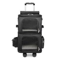 Double Layer Cat Bag Convenient Cat Backpack Trolley Case Light Cats Carrier Transporters Travel Outdoor Cats Pet Moving Handbag juoda