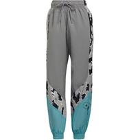 Adidas Stella McCartney COLOR BLOCKED TRACK PANTS Knitted Sweatpants Women's Aluminum Gray/Aqua Green HA8967 S
