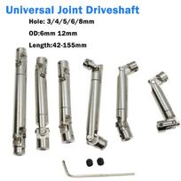 1pcs Metal Internal Spline Drive Shaft Universal Joint Driveshaft Iron Electroplating Telescopic Drive Shaft Coupling L:42-155mm 42-55mm(Hole 4-4mm)