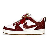 Nike Court Borough Low top Skateboard Shoes Women's White Red IB4706-121(Team257-) 35.5