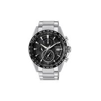 CITIZEN Eco-Drive serijos radijo bangomis valdomas laikrodis Verslo Optinis Kvarcinis Plieninė apyrankė Vyriškas laikrodis Juodas ciferblatas AT8154-82E juoda