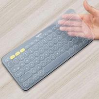 Full coverage mute Pebble Keys Silicone Protector Skin Case Film English  Clear Black Keyboard Cover for Logitech K380