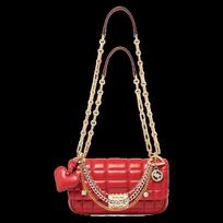 MICHAEL KORS Tribeca Tribeca Gold Chain Sheepskin Crossbody Shoulder Bag Small Women's Dark Red auksas