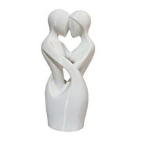 3D-Printed Minimalist Couple Ornament with Heart Cutout Smooth Delicate Lines Black White Desktop Keepsake Romantic Home Decor Gift balta