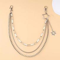 Pentagram Hexagram Pendant Waist Chain - Punk Style Hip-Hop Jewelry for JK Skirts