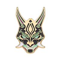 Stunning Genshin Impact Xiao Mask Brooch Unique Night Light Glow Cartoon Design Pin