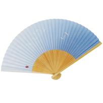 Kimono Folding White Bamboo Light Seagull and Seigaiha Pattern [Stylish Iroha] Men's Fan, Carving, Scented, Blue, šviesiai mėlyna spalva