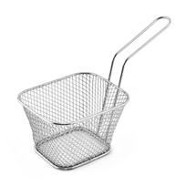 Blanching Basket Square Fry Baskets Stainless Steel with Handle Kitchen Cooking Tool Frying for Crispy French Chip Fries Mesh Food Presentation sidabras