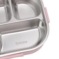 2000ml Compartment Lunch Box 304 Stainless Steel Thermal Lunch Box Food Container  For Camping rožinė