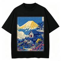 2026 Hot Sale Tokyo Sakura Mount Fuji Business Card T Shirt Men Women Fashion Tee Clothing Cotton Summer Casual Tops Hip Hop Loose Short Sleeve 4XL