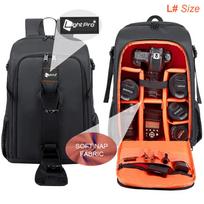 Big Capacity Photography Camera Waterproof Shoulders Backpack Video Tripod DSLR Bag w/ Rain Cover for Canon Nikon Sony Pentax oranžinė