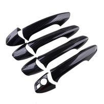 NAUJAS Išorinių Durų Rankenėlių Apdailos Dangtelių Rinkinys Anglies Pluošto Tekstūros Tinka Mercedes Benz W246 W204 W212 X204 W166 W117 Vairas Kairėje Juodas