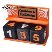 Halloween Decor Countdown Calendar Block 3D Printed Advent Calendar Spooky Daily Holiday Display Count Down to Table for Mantel Tiered Tray