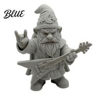 Uolinis nykštukas Ornamentas Juokingi rokerių nykštukų figūrėlės 3D spausdinta muzikinė figūrėlė su knygų lentyna, gitara Sodo dekoracija Statulėlė Dovana muzikos mylėtojams