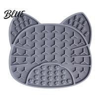 Pets Slow Feeder Silicone Dog Lick Mat with Suction Cup Peanut Butter Licking Anxiety Relief Pet for Dogs Cats Anti-Slip Bowl Pad Anti-choke pilka