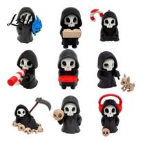 Durable 3D Printed Figures 9Pcs Grim Reaper Figurines Cool Skull Skeleton Statues Gothic Dark Halloween High Quality Prints Decoration for