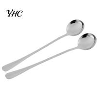 Coffee Spoon 2Pcs Dessert Spoons Food Grade Rust-proof Stainless Steel Milk Honey Soup Cutlery Kitchen Supplies A