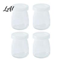 Spice Jar with Lid 4PCS Pudding Jars Lid Food Grade Glass Airtight Mason Jars Decorative Home DIY Favorite Flavors Containers for Yogurt