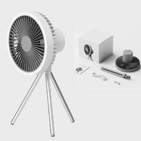 Portable 1200mAh Rechargeable Camping Fan with Power Bank Function Wireless Desktop Ceiling Circulator Electric Fan with Lightin balta