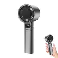 120 Level Violent Turbo Small Fan USB Charging High Wind Outdoor Portable High-Speed Handheld Fan pilka spalva