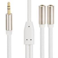 20cm/7.87in Headphone Splitter 3.5mm 1 Male to 2 Female Dual Output Aux Cord  for PC Straight Plug