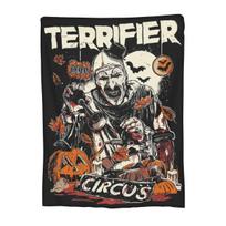 Terrifier 3 Christmas Blanket Velvet Spring/Autumn Halloween Clown Portable Thin Throw Blanket for Sofa Travel Bedspreads Size: 75*100cm, Weight: 230 GSM