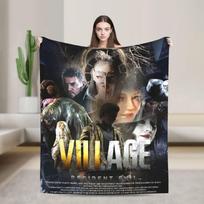 Resident Evils Village Flannel Blanket Winter Warm Soft Throw Blanket for Children Bedroom Print Bedspread Sofa Bed Cover Size: 75*100cm, Weight: 230 GSM