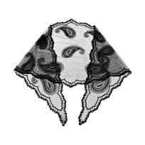 Turban Bandana Rural Style Lace Hair Scarf Literary Flower Headband  Girls Style A Black