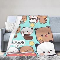 Bubu & Dudu Heart Love Plush Blankets Kids Adult Flannel Throw Blanket For Outdoor Super Soft Quality Bedspread Gift Size: 75*100cm, Weight: 230 GSM
