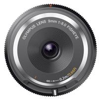 OLYMPUS Mirrorless Camera 9mm f8 Fisheye Body Cap Black BLK Lens, BCL-0980 juoda