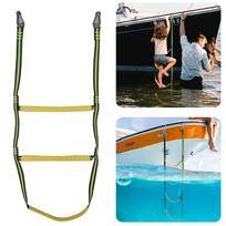3- Fluorescent Green Folding Soft Boarding Ladder for Inflatable Boats and Yachts One Size