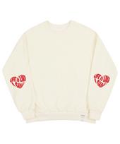 Graver [Unisex] Elbow Life Logo Heart Smile Sweatshirt_Cream Cream/S