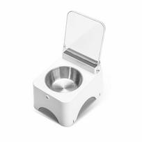 Automatic Pet Food Dispenser Feeder with Locking Cover Lid and Large Container for Small to Medium Dog and Cat gray