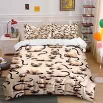 Siamese cats repeating pattern. Bedding sets Duvet cover sets Duvet covers Pillowcases(1*Duvet Cover 2*Pillowcases without duvet insert) 135x200cm