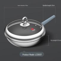 Sanhe 99 Titanium Alloy Non-Stick Wok 30cm with Lid